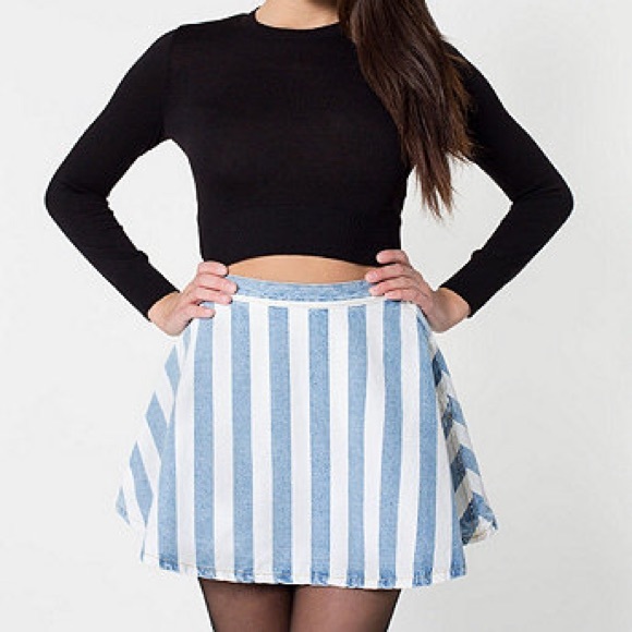 American Apparel Dresses & Skirts - American apparel denim striped circle skirt